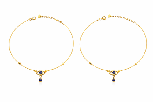 925 Silver Gold Plated Evil Eye Anklets for Women | Anklets for Daily Wear| Perfect gift for Women | Light Weight Anklets for Modern Women.
