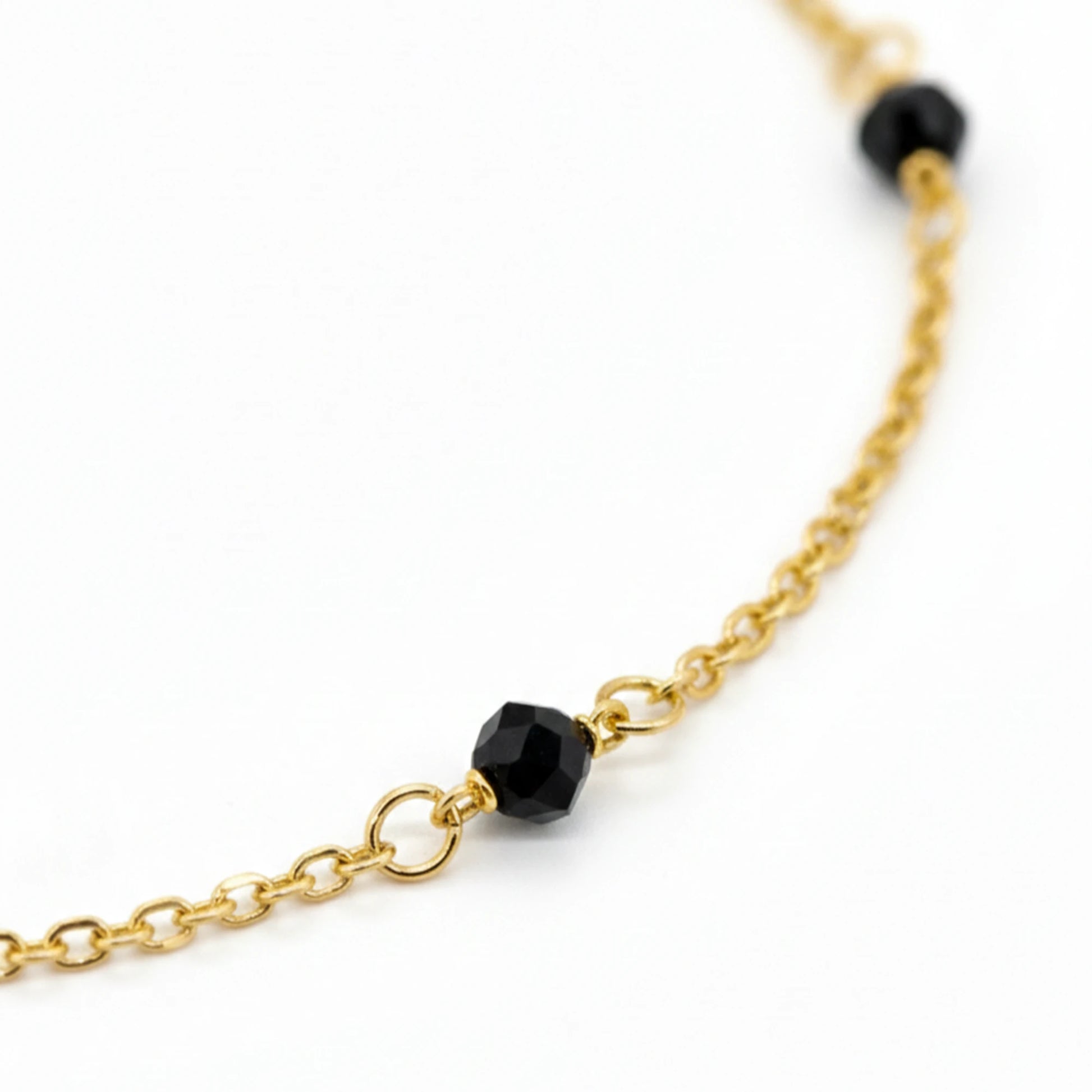 925 Sterling Silver Gold Plated Black Beads Anklet| Ideal Gift For Girls & Women| Adjustable And Lightweight Anklet|For Daily Wear And Ocassionally| Hallmark 925 Silver