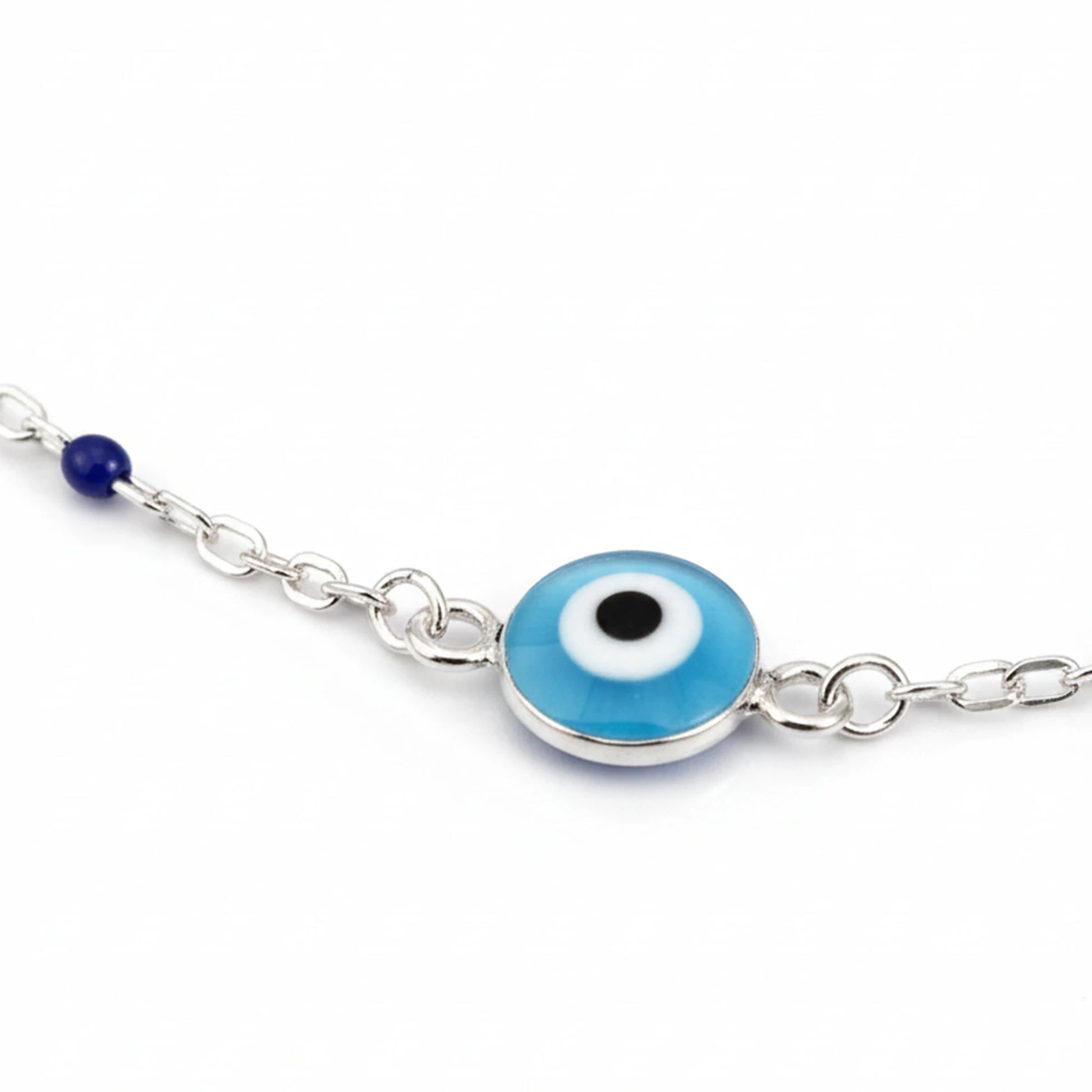 925 Sterling Silver Gold Plated Evil Eye & Enamel Beads Anklet| Ideal Gift For Girls & Women| Adjustable And Lightweight Anklet|For Daily Wear And Ocassionally| Hallmark 925 Silver