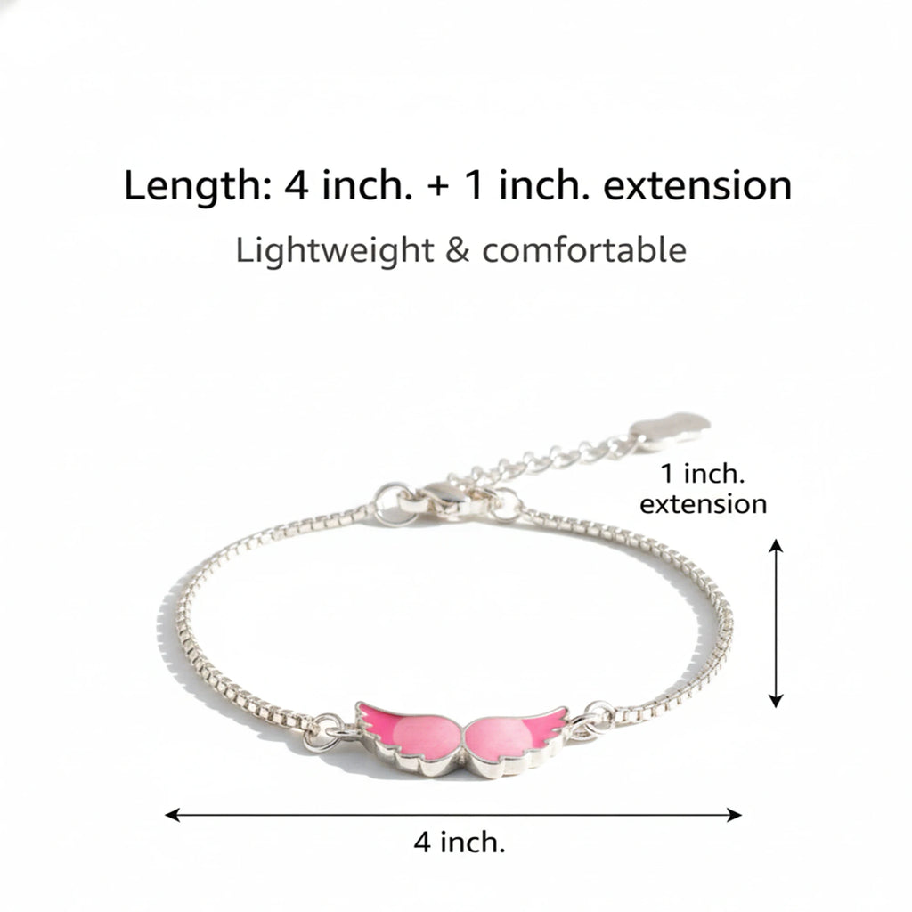 925 Sterling Silver Baby Bracelet With Wings Charm | Ideal Gift For 0 To 5 Years Old | New Born Baby Gift | Birthday Gift | 925 Hallmark, Unisex Baby, One Size