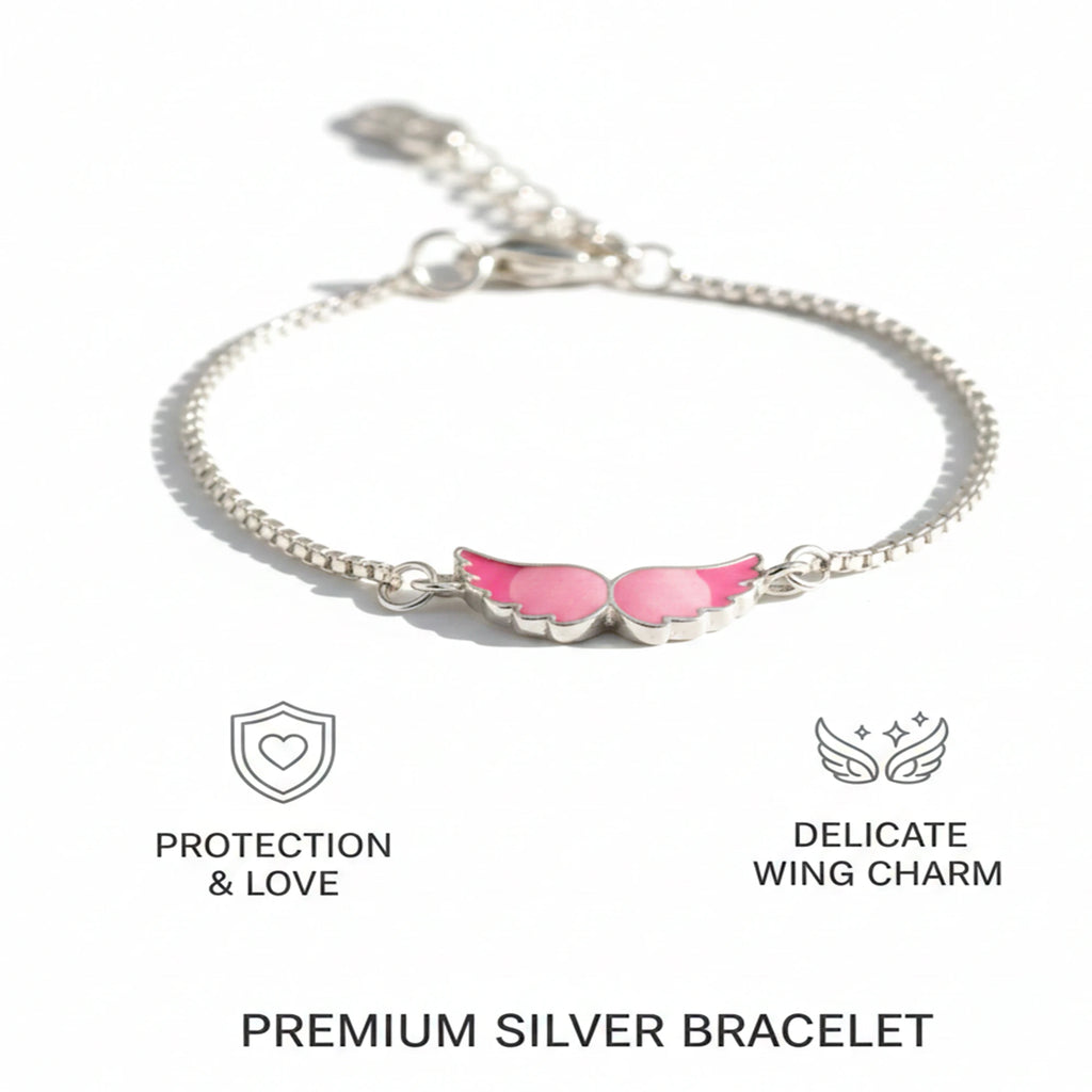 925 Sterling Silver Baby Bracelet With Wings Charm | Ideal Gift For 0 To 5 Years Old | New Born Baby Gift | Birthday Gift | 925 Hallmark, Unisex Baby, One Size