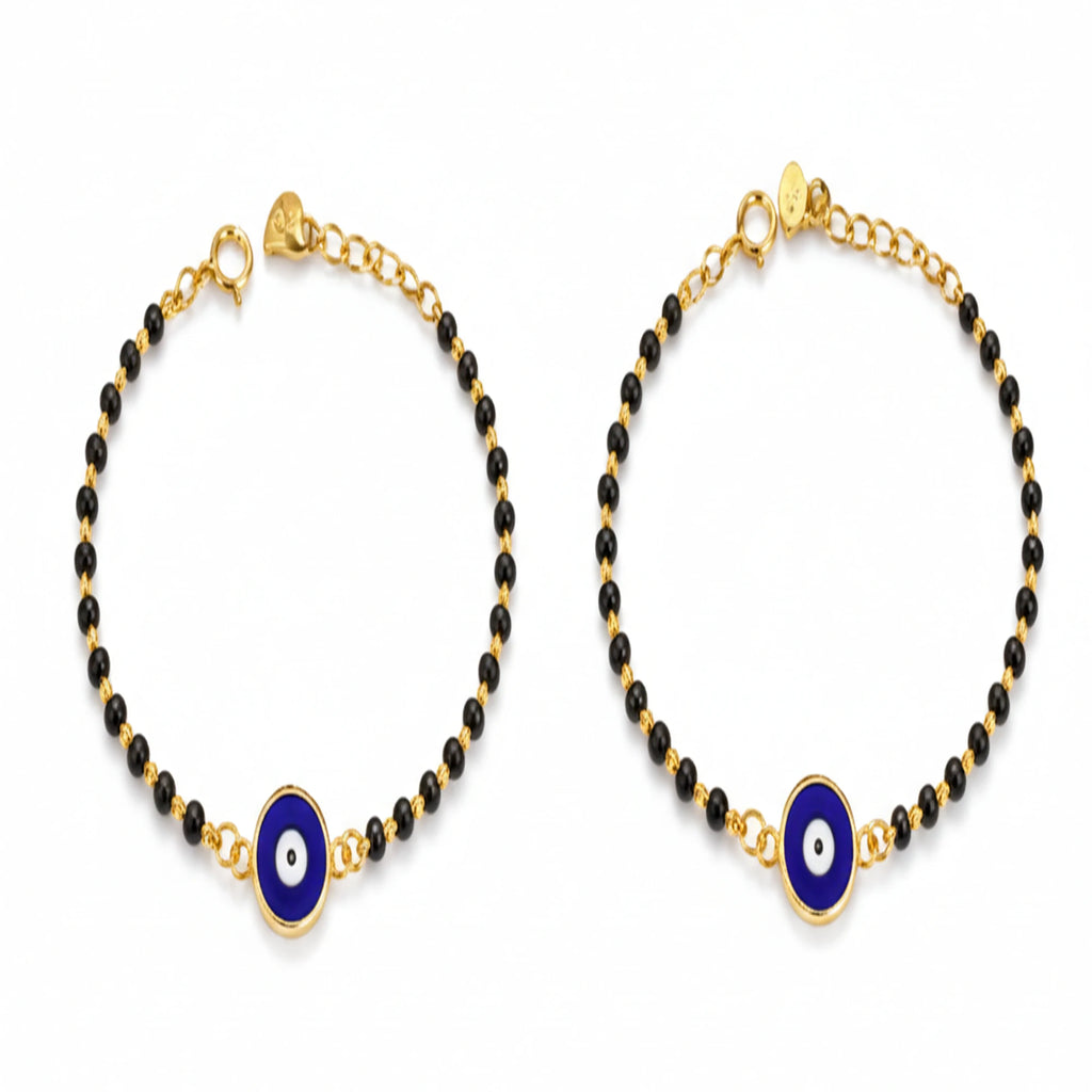 925 Sterling Silver Gold Plated Baby Nazariya with Evil Eye Charm| | Ideal Gift For 0 To 5 Years Old |  New Born Baby Gift | Birthday Gift | 925 Hallmark, Unisex Baby, One Size
