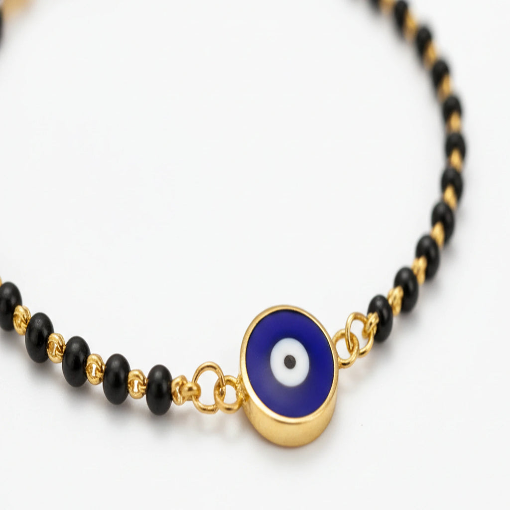 925 Sterling Silver Gold Plated Baby Nazariya with Evil Eye Charm| | Ideal Gift For 0 To 5 Years Old |  New Born Baby Gift | Birthday Gift | 925 Hallmark, Unisex Baby, One Size