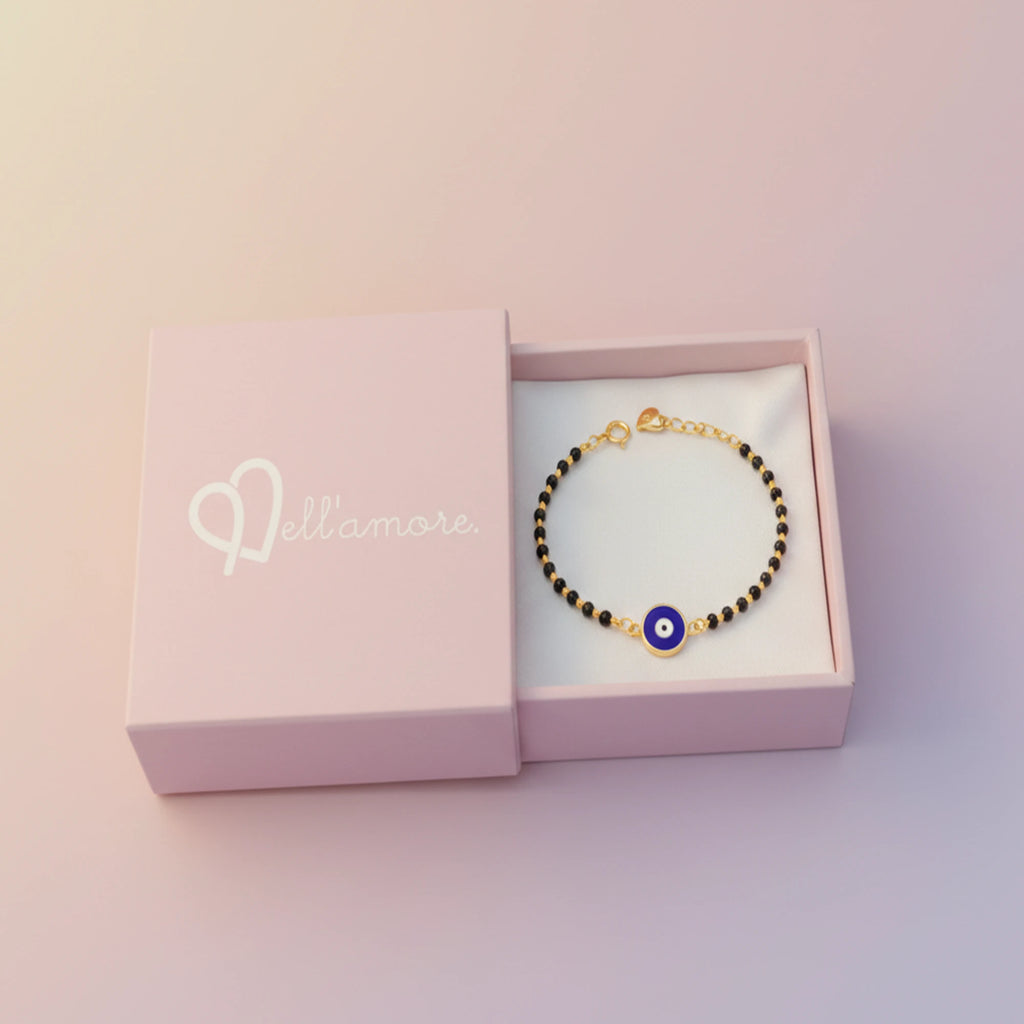 925 Sterling Silver Gold Plated Baby Nazariya with Evil Eye Charm| | Ideal Gift For 0 To 5 Years Old |  New Born Baby Gift | Birthday Gift | 925 Hallmark, Unisex Baby, One Size