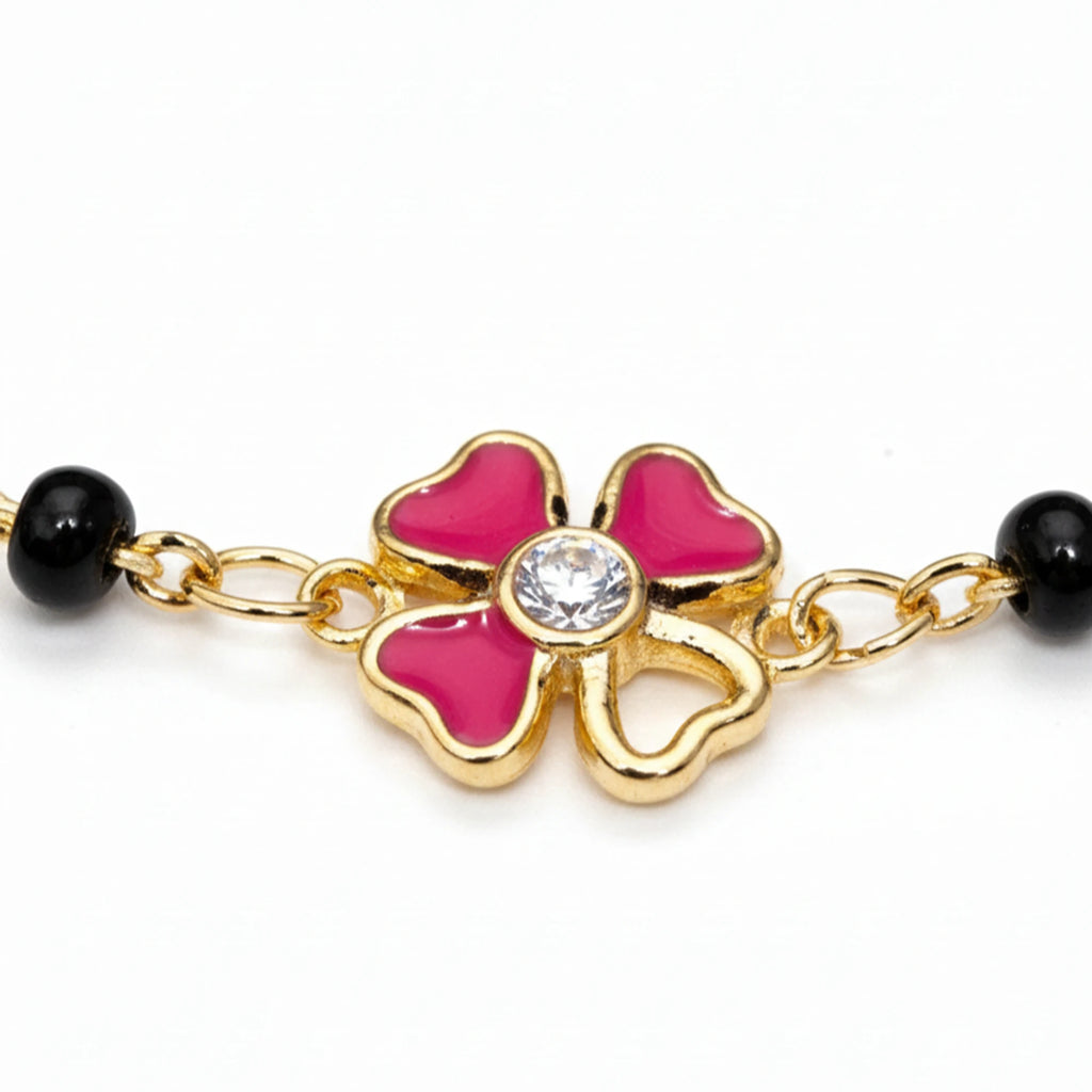 925 Sterling Silver Gold Plated Enamel Flower Charm Bracelet| Ideal Gift For Girls & Women| Trendy Silver Bracelet| Adjustable & Lightweight| Hallmark 925 Silver