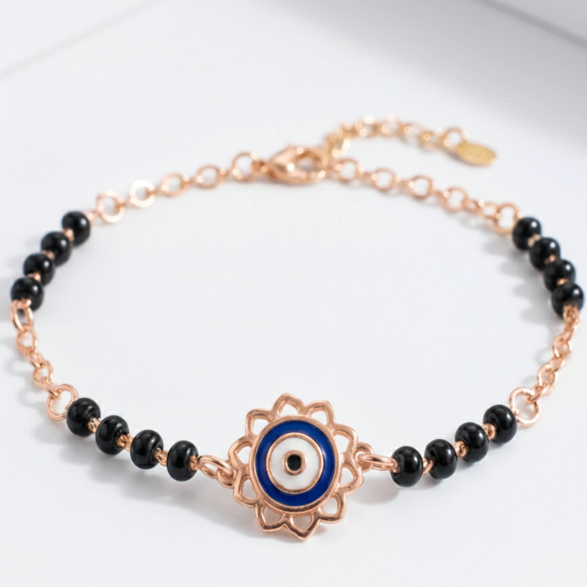 925 Sterling Silver Gold Plated Evil Eye Bracelet|| Ideal Gift For Girls & Women| Trendy Silver Gold Plated Bracelet| Adjustable & Lightweight| Hallmark 925 Silver