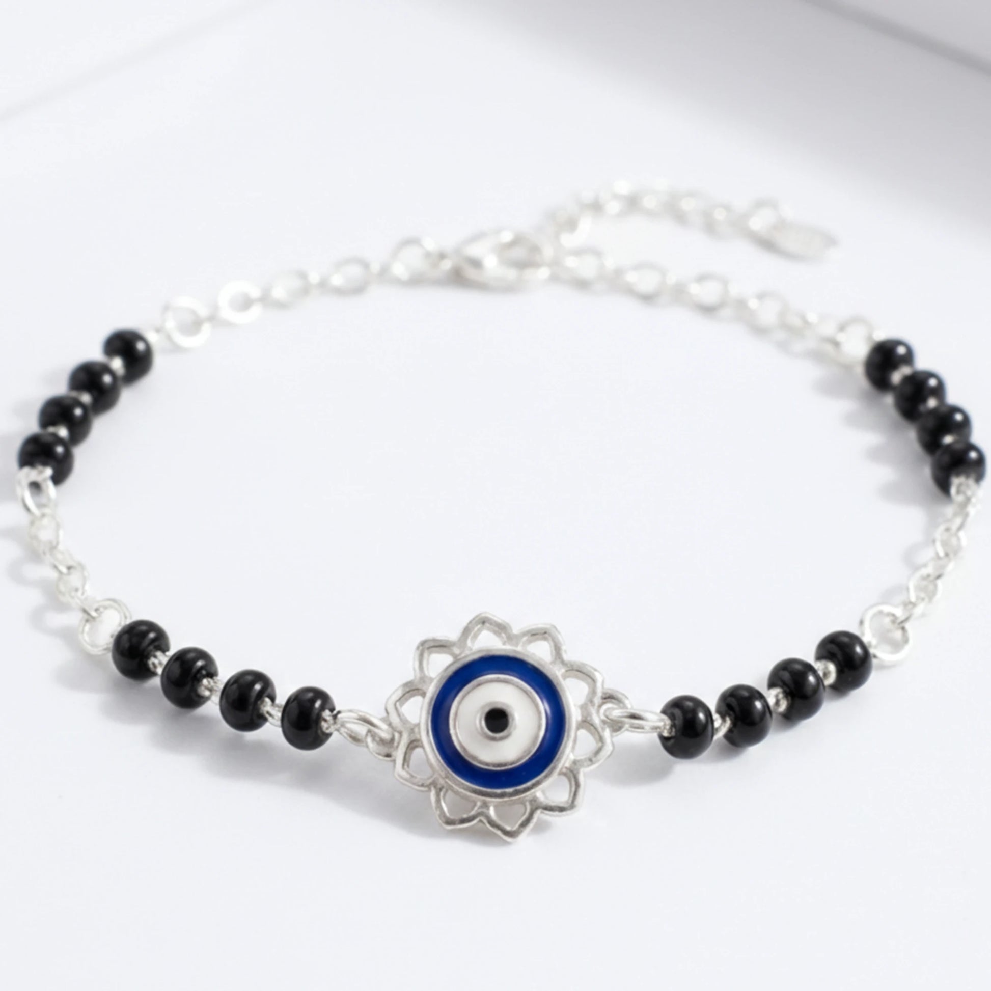 925 Sterling Silver Gold Plated Evil Eye Bracelet|| Ideal Gift For Girls & Women| Trendy Silver Gold Plated Bracelet| Adjustable & Lightweight| Hallmark 925 Silver