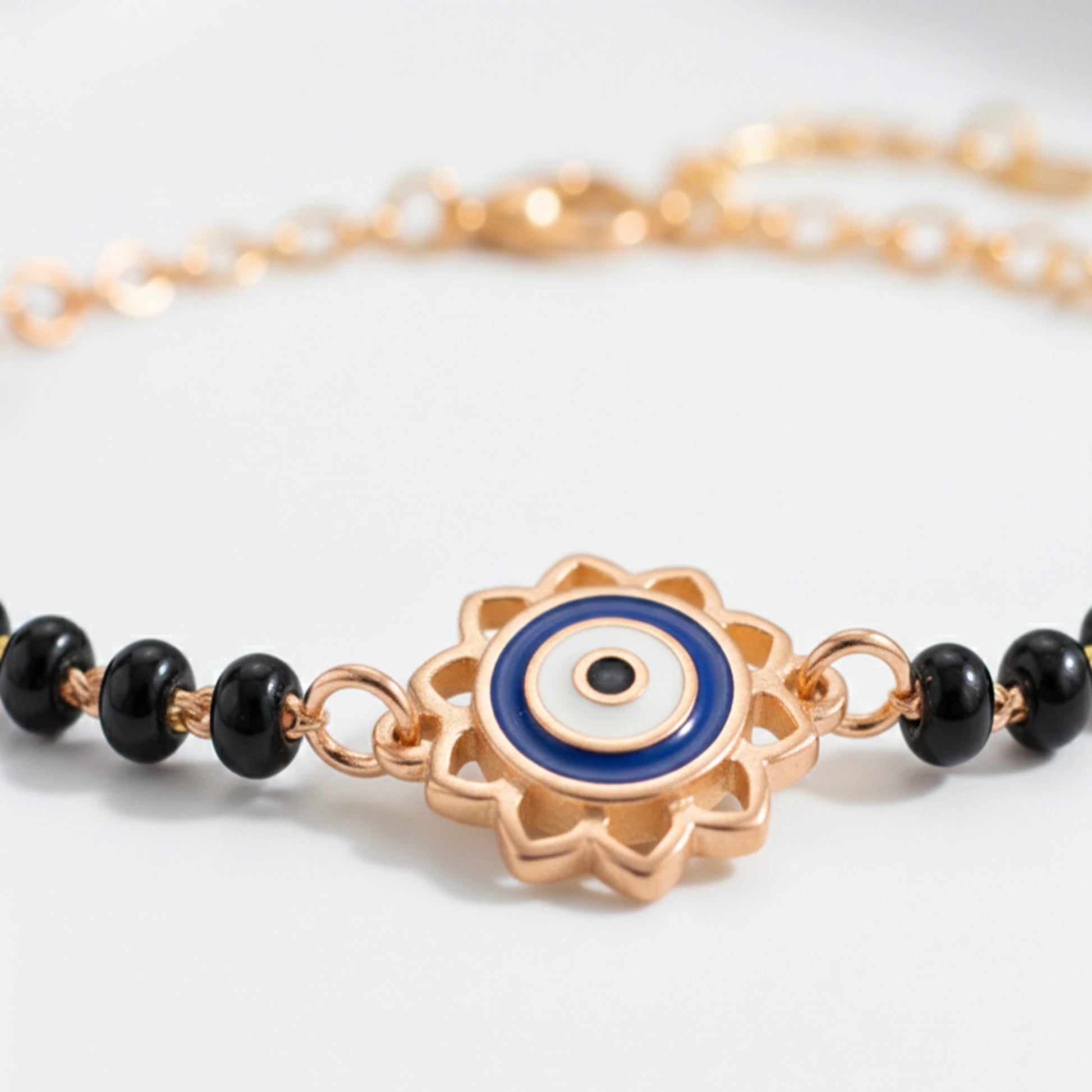 925 Sterling Silver Gold Plated Evil Eye Bracelet|| Ideal Gift For Girls & Women| Trendy Silver Gold Plated Bracelet| Adjustable & Lightweight| Hallmark 925 Silver
