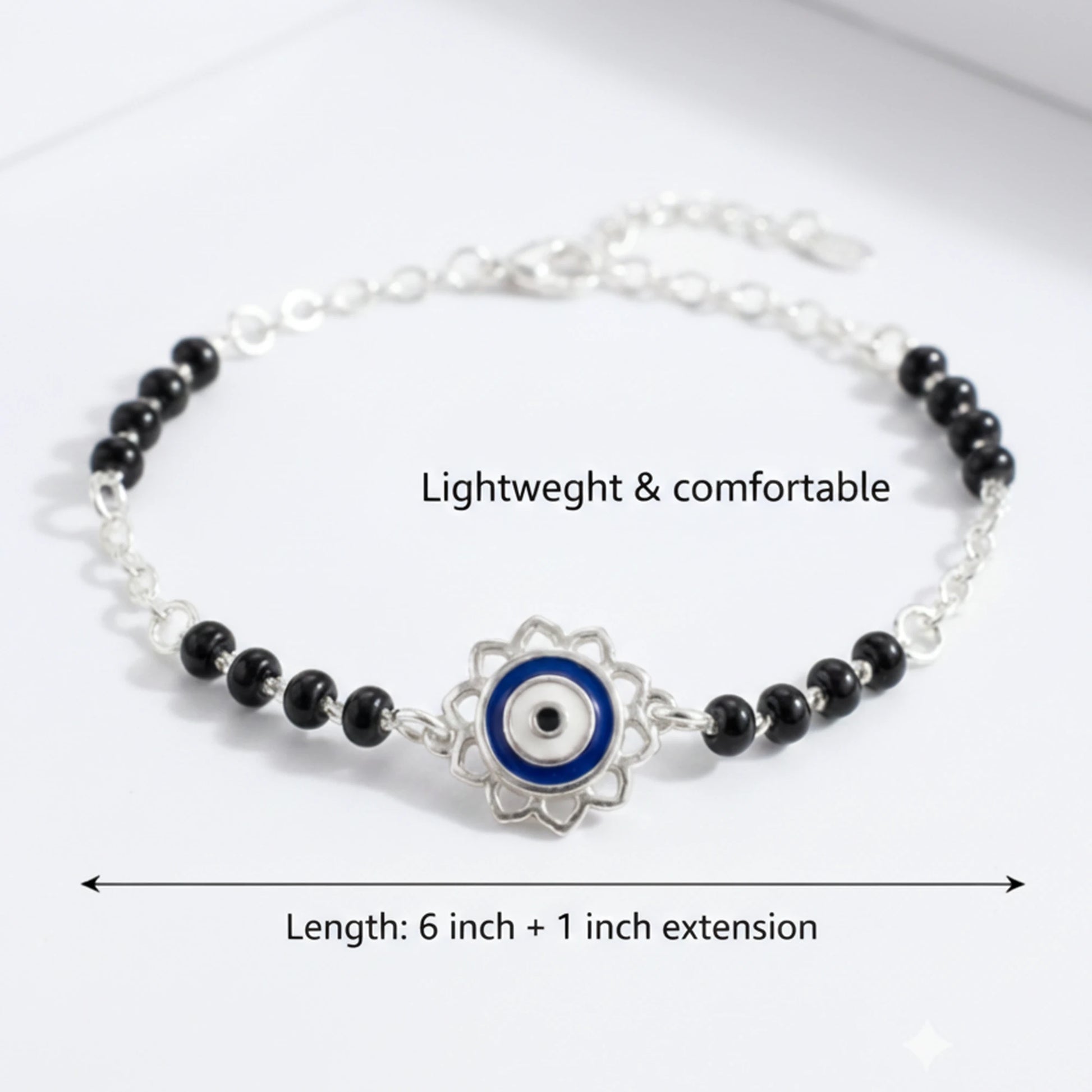 925 Sterling Silver Gold Plated Evil Eye Bracelet|| Ideal Gift For Girls & Women| Trendy Silver Gold Plated Bracelet| Adjustable & Lightweight| Hallmark 925 Silver