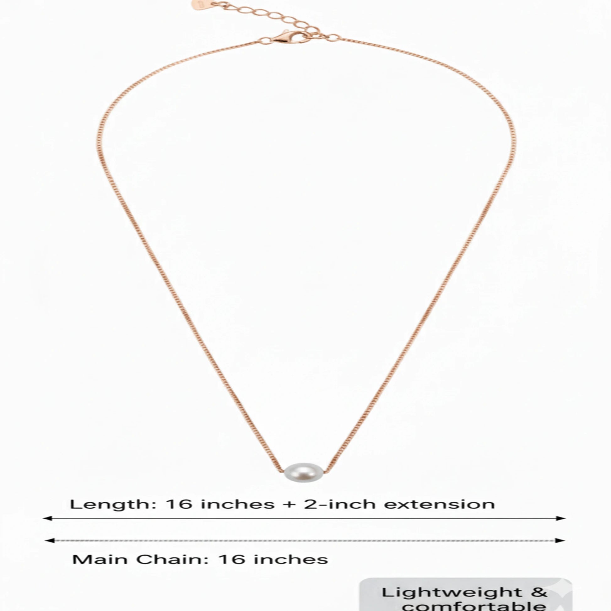 925 Sterling Silver Gold Plated Pearl Necklace| Ideal Gift For Girls & Women| Adjustable & Lightweight| Hallmark 925 Silver