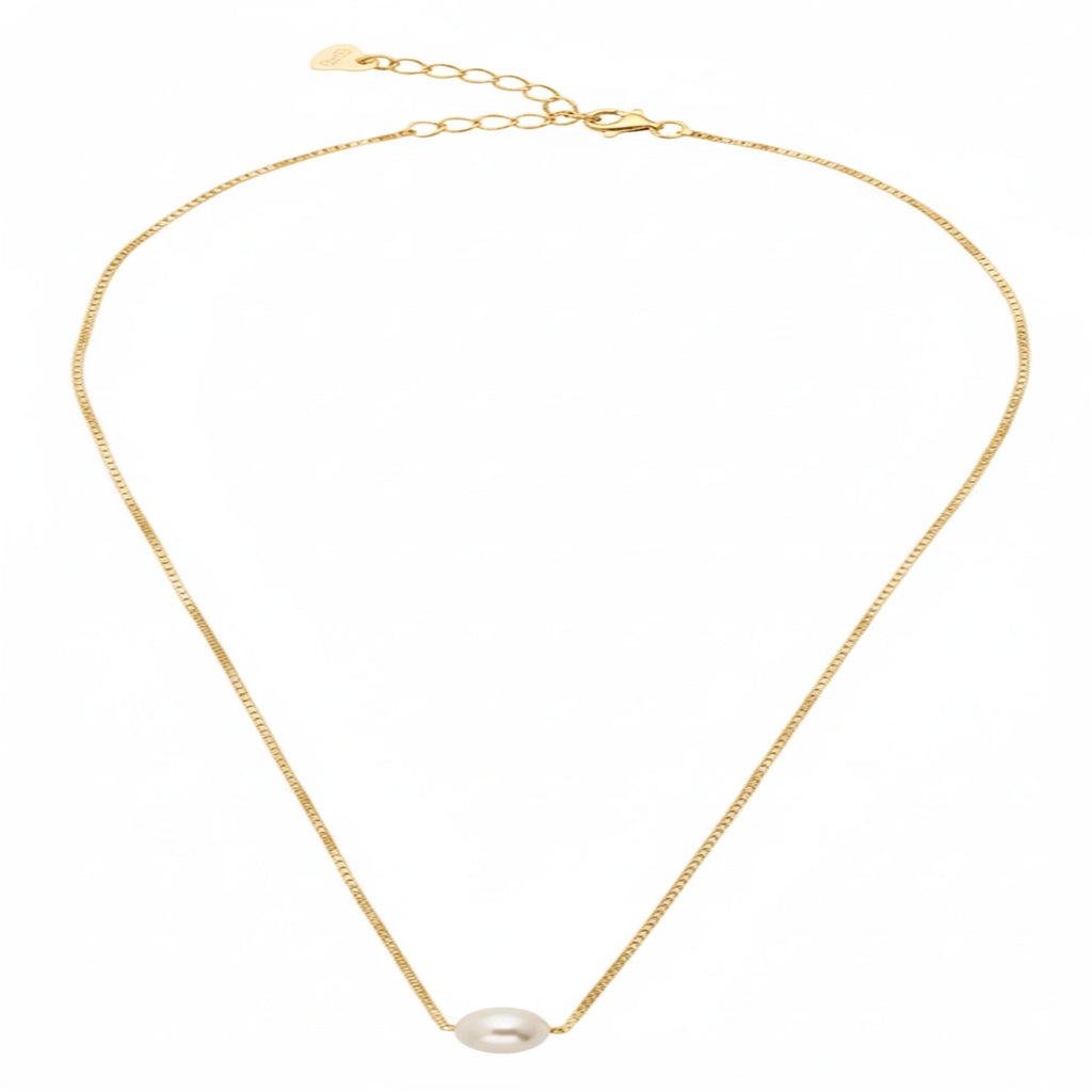 925 Sterling Silver Gold Plated Pearl Necklace| Ideal Gift For Girls & Women| Adjustable & Lightweight| Hallmark 925 Silver