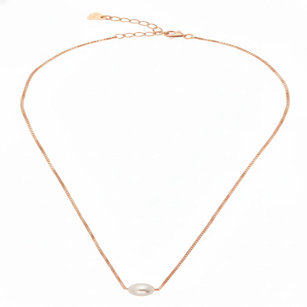 925 Sterling Silver Gold Plated Pearl Necklace| Ideal Gift For Girls & Women| Adjustable & Lightweight| Hallmark 925 Silver