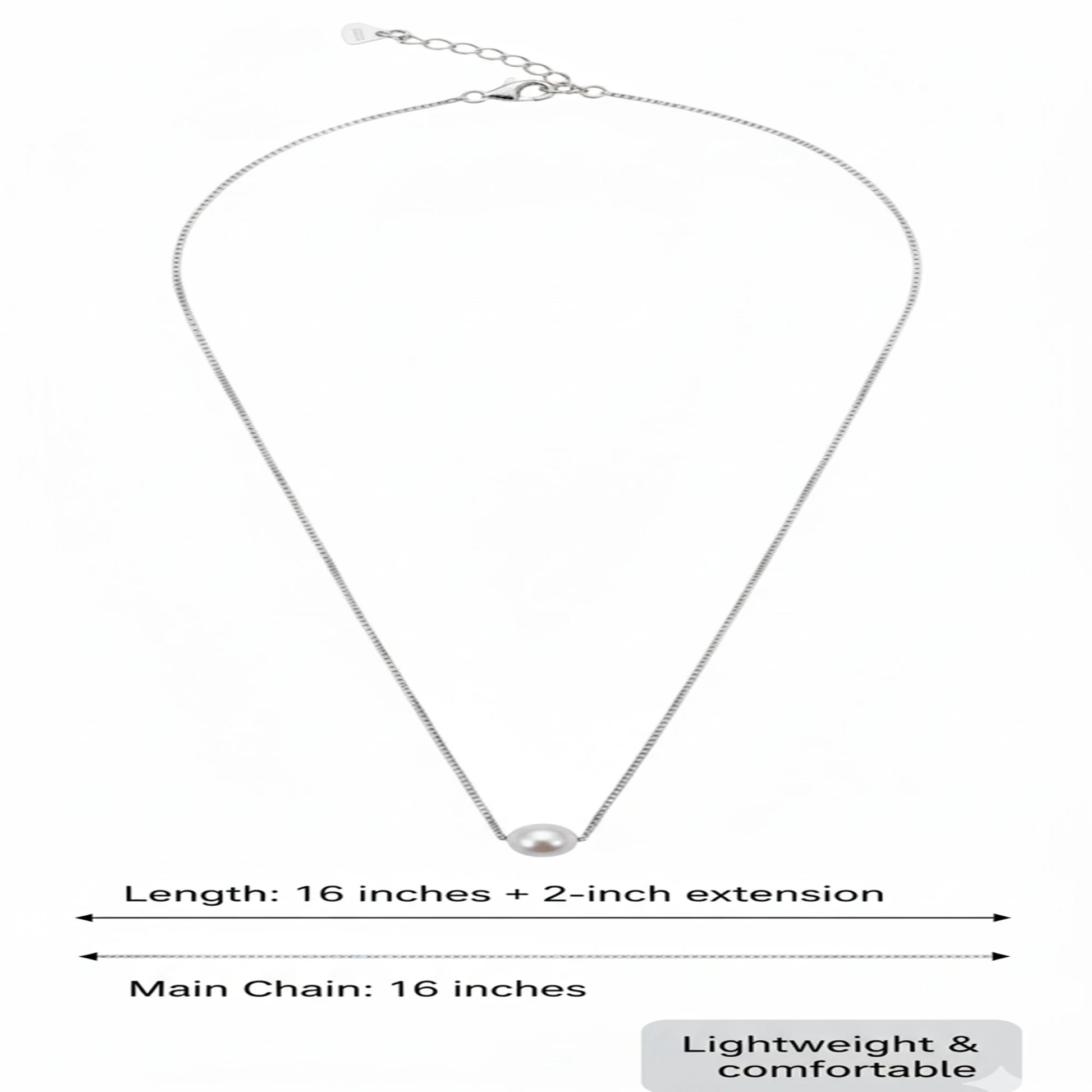 925 Sterling Silver Gold Plated Pearl Necklace| Ideal Gift For Girls & Women| Adjustable & Lightweight| Hallmark 925 Silver