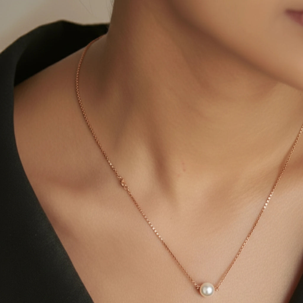 925 Sterling Silver Gold Plated Pearl Necklace| Ideal Gift For Girls & Women| Adjustable & Lightweight| Hallmark 925 Silver